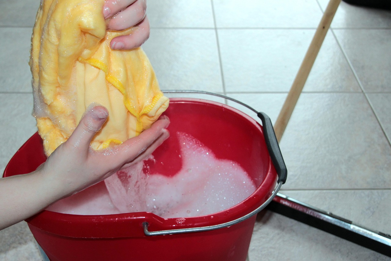 services-bg cleaning bucket, cleaning rags, soapy water, transducer, clean, wring clean, scraper, clean the floor, clean, clean, clean, clean, clean